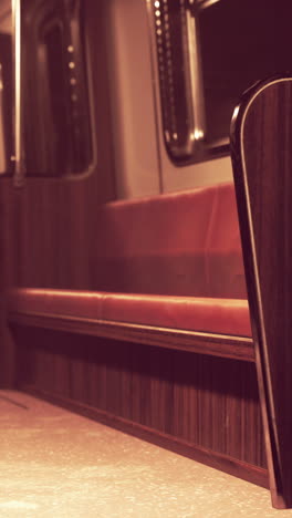 interior of an old subway train