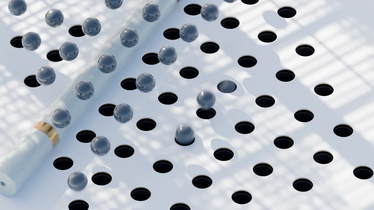 Abstract 3D rendering of spheres and holes