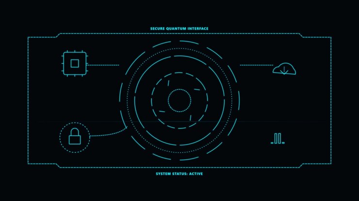 HUD di Interfaccia Quantistica Digitale con Visualizzazione Dati Rotante