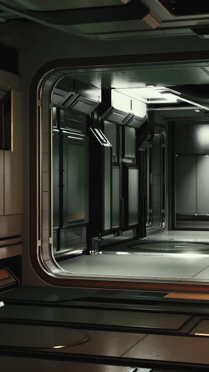 corredor de la nave espacial - interior de ciencia ficción