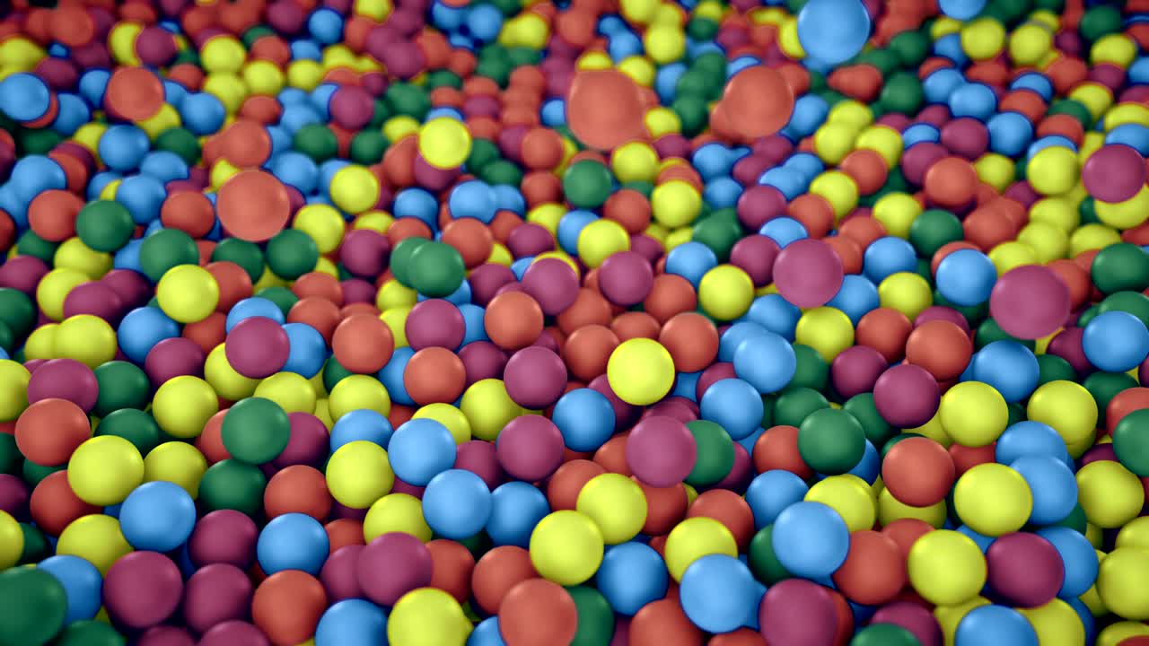 esferas multicolores de primer plano en la piscina para niños divertido fondo abstracto