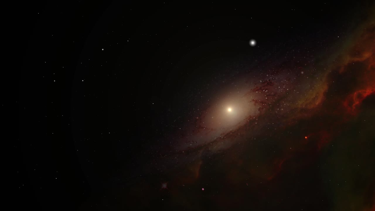 galaxias en medio de nebulosas en movimiento en el cosmos