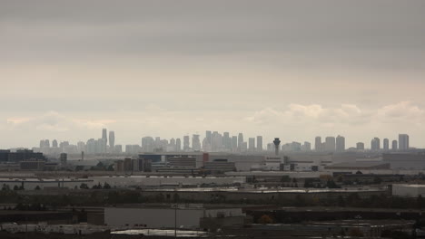 timelapse city skyline silhouette clouds moving mississauga ontario canada