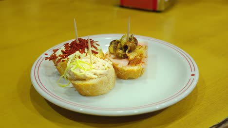 venetian canapés assortment on plate