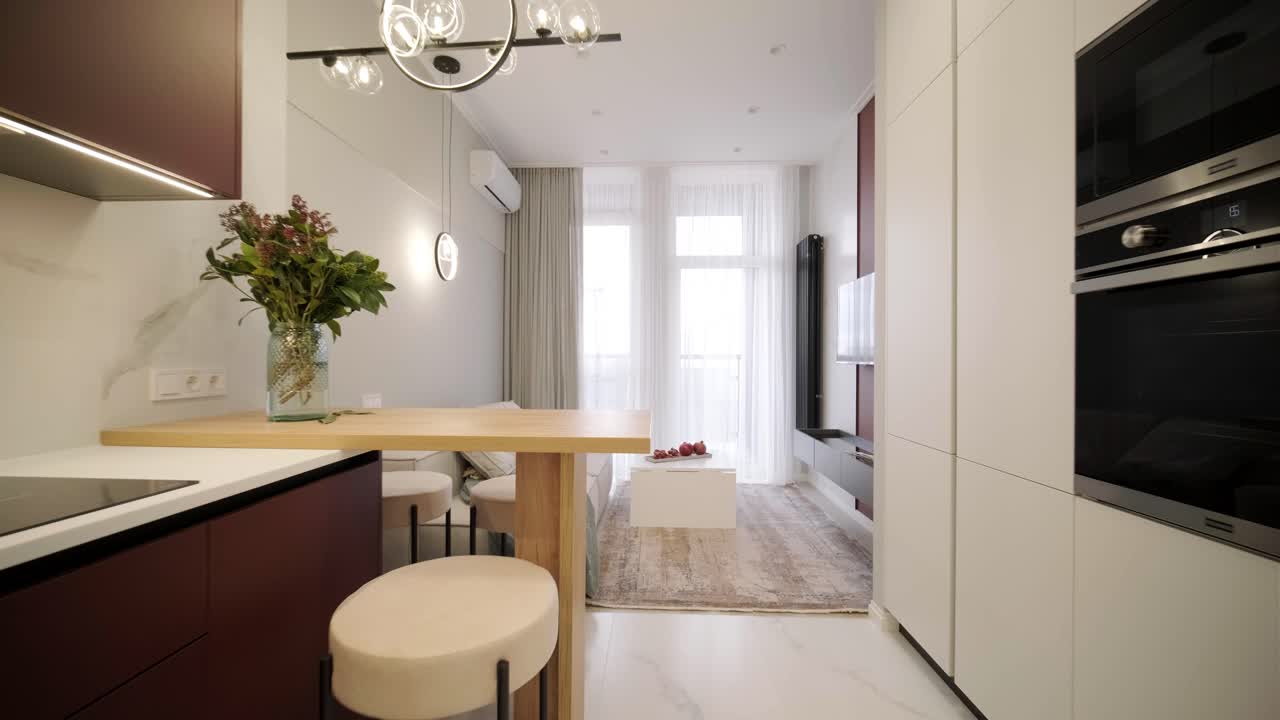 interior moderno y elegante del apartamento. diseño de interiores para el hogar. renovación de apartamentos nuevos