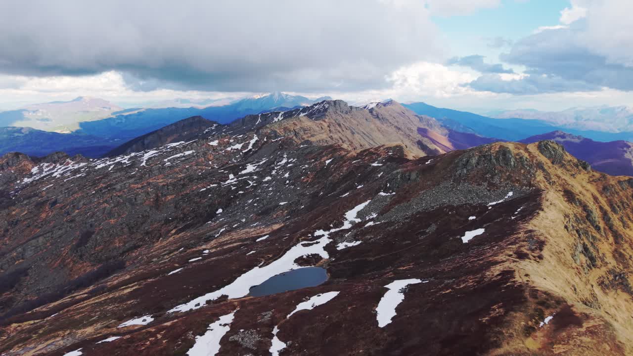 Stunning aerial view of rugged terrain in the Dolomites Mountains, Italy, capturing natural beauty