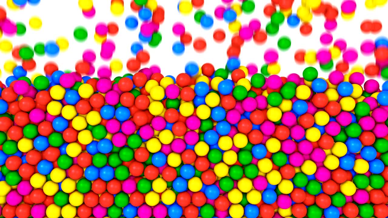 다채로운 구체가 화면을 채니다. 다채로운 구는 재미있는 추상적인 전환입니다.