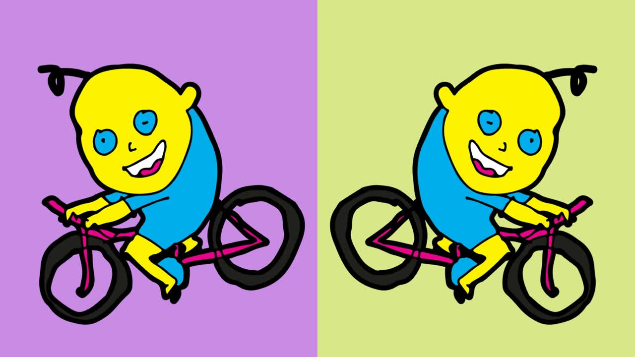 niños dibujando arte pop fondo sin costuras con el tema de la gente en bicicleta