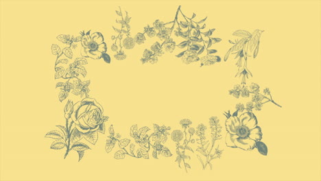 Retro-summer-flowers-on-yellow-gradient