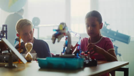 children engaged in science projects