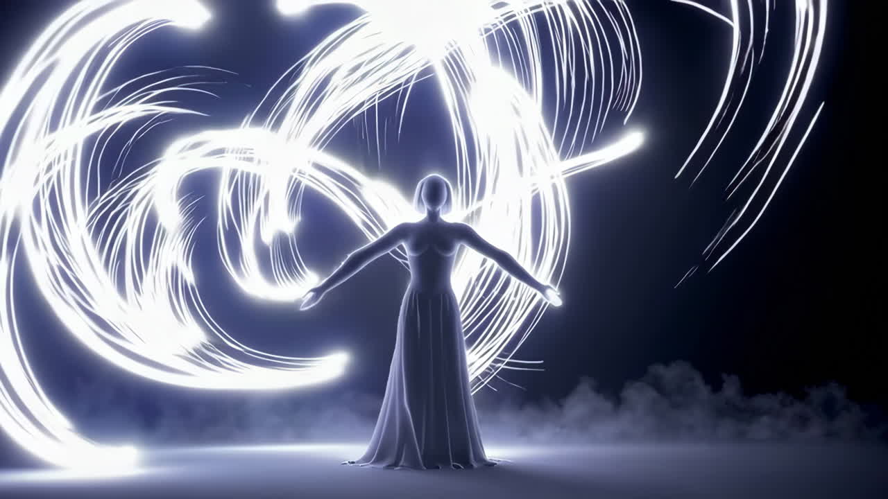 Glowing Woman in a Dress