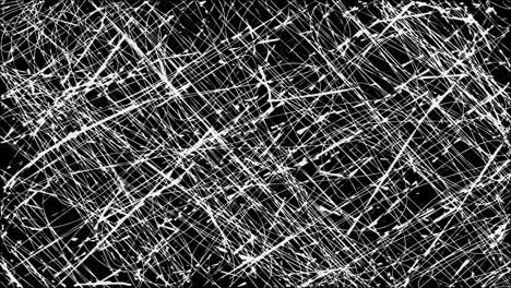 garabateo blanco sobre fondo negro patrón animado