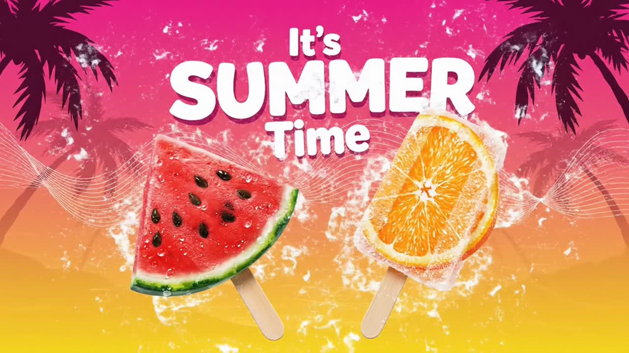 Fondo de paletas heladas de fruta refrescantes para el verano