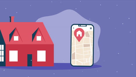 aplicación de bienes raíces que muestra la ubicación de la casa
