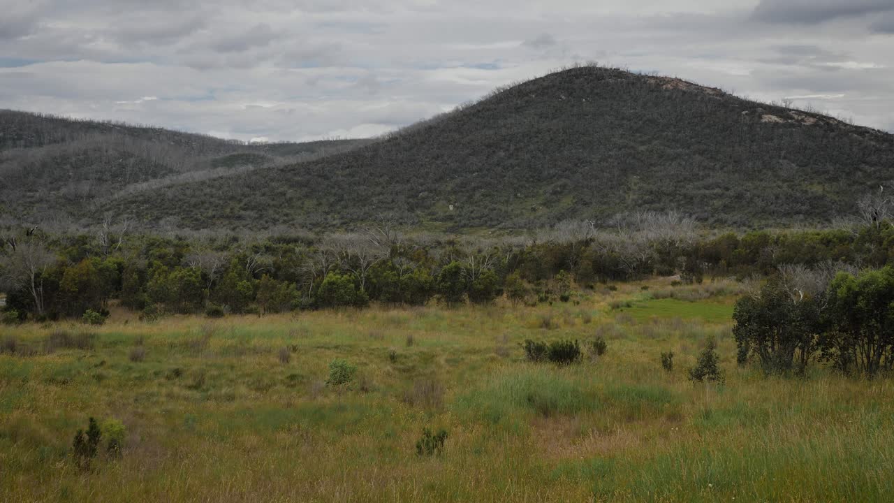 Surrounding mountains next to Sawyers Hut rest house in Kosciuszko National Park during the summer months.