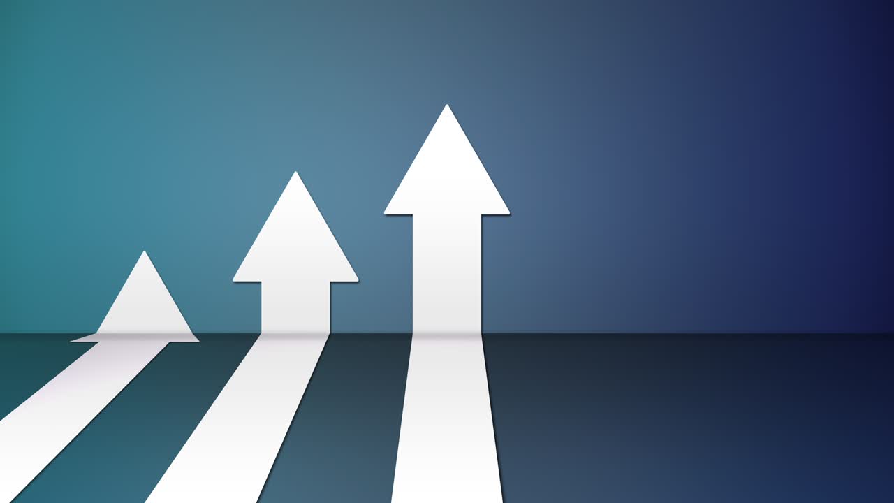 flechas blancas abstractas moviéndose en la pared.