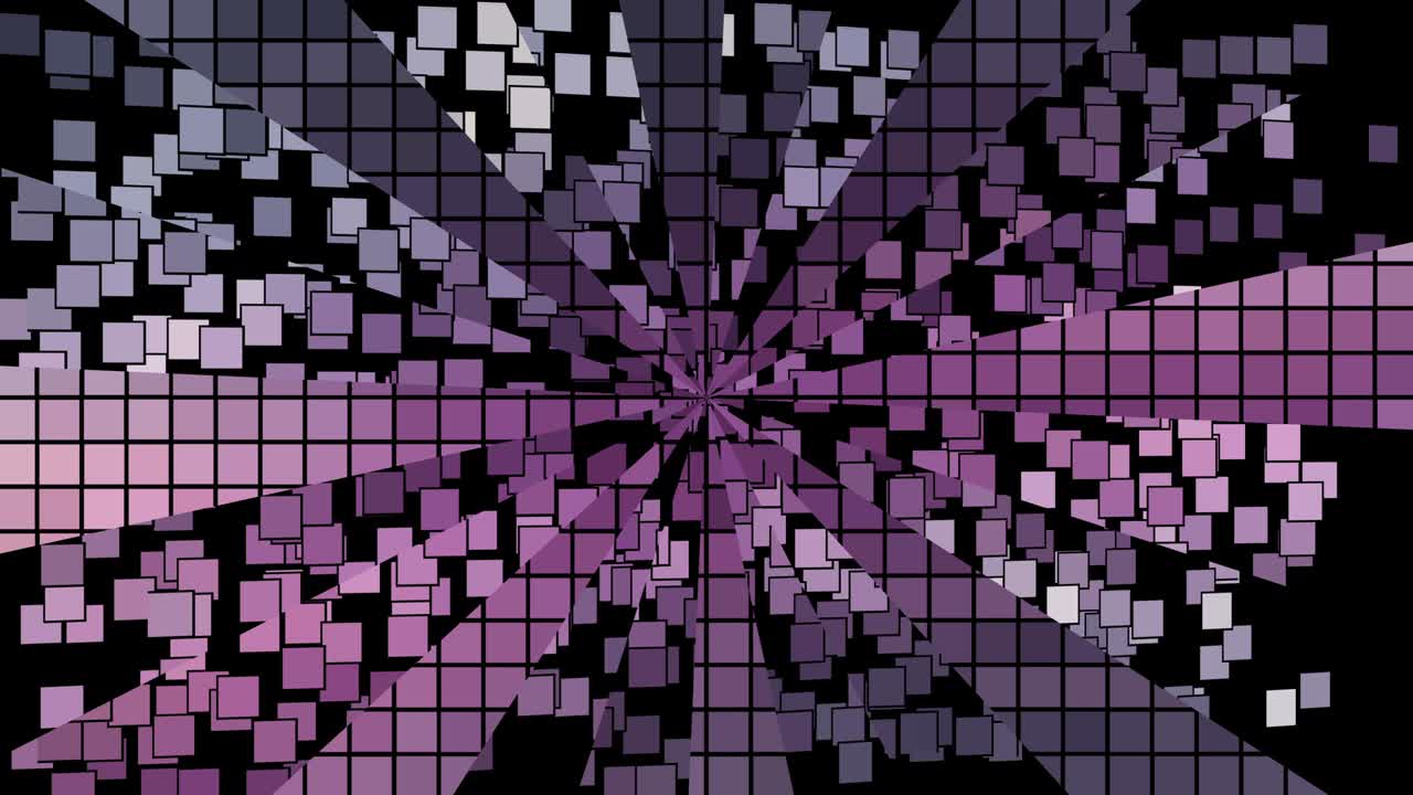 Pink lilac abstract background. Animation of floating pixels, divided into segments.