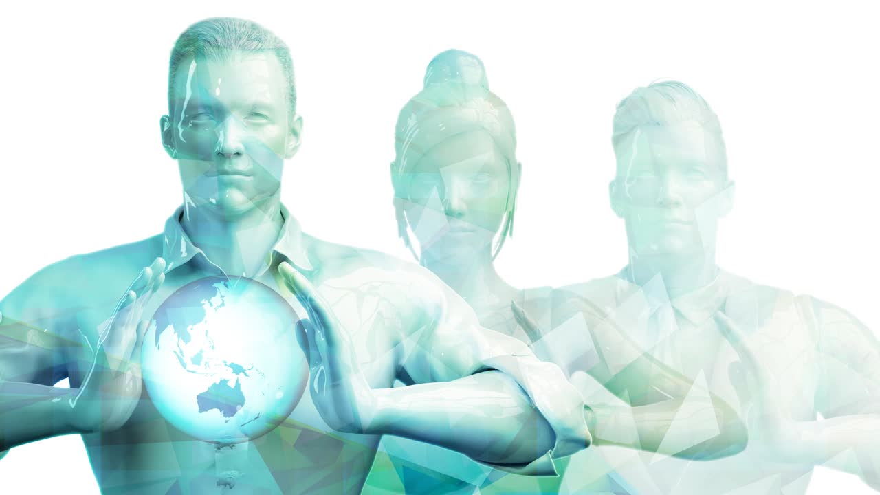 gestión de negocios globales con el globo de tenencia profesional