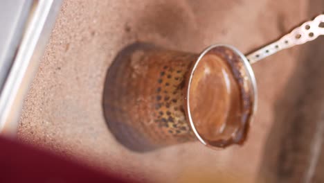 traditional turkish coffee brewing