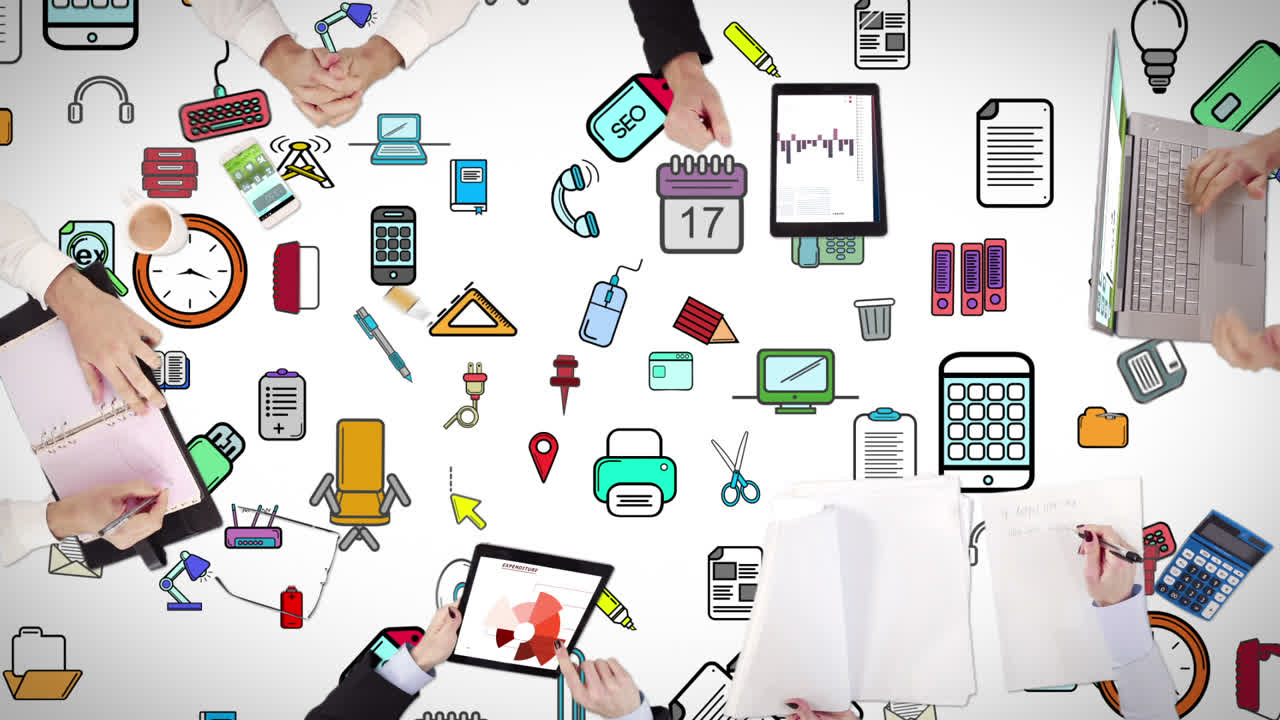 gente de negocios manos trabajando