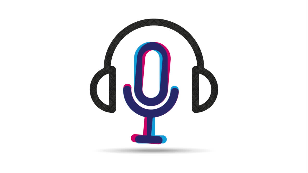 diseño de iconos de micrófono, animación de video