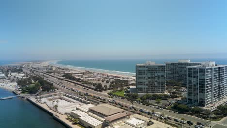 condominium tower complex along glorietta bay on coronado in san diego, california, united states