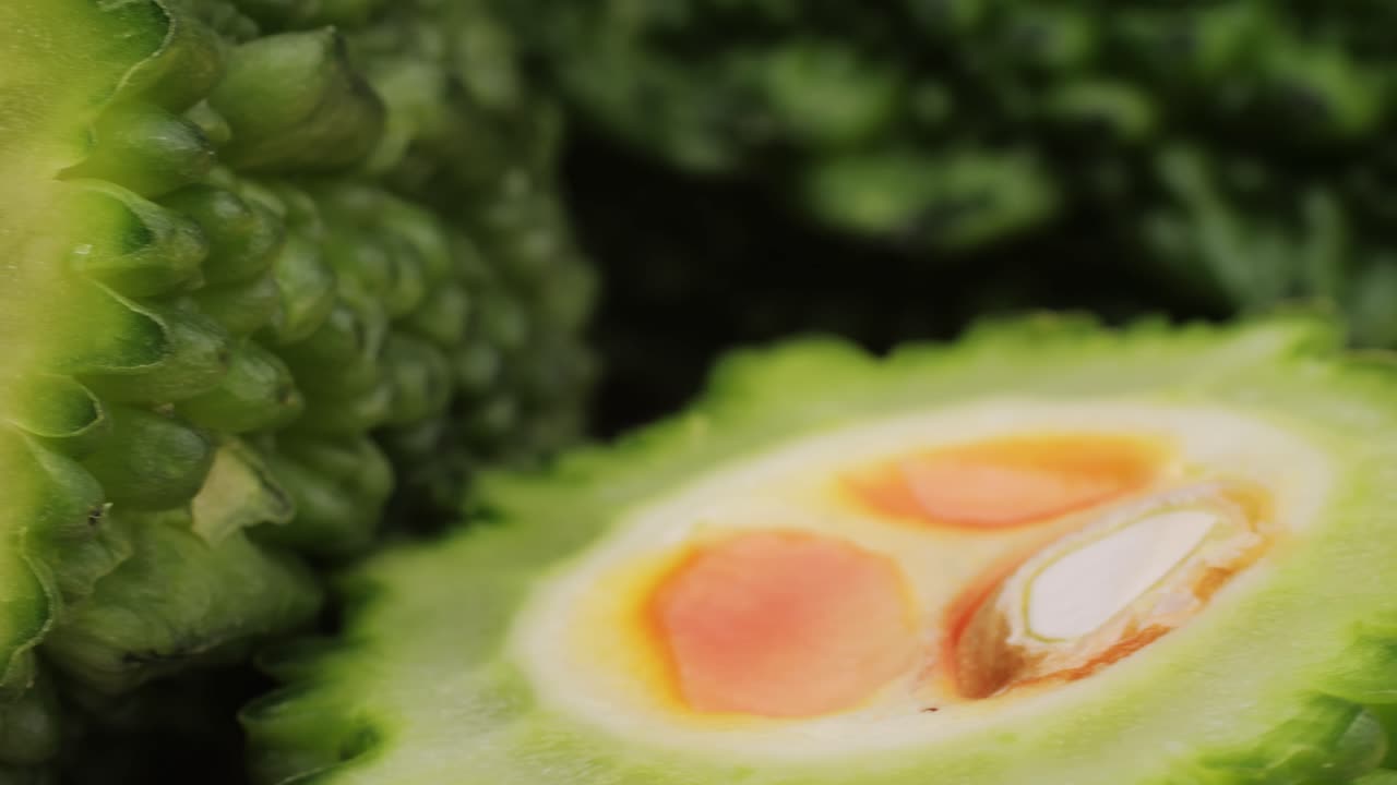 Close-up of Sliced Bitter Melon