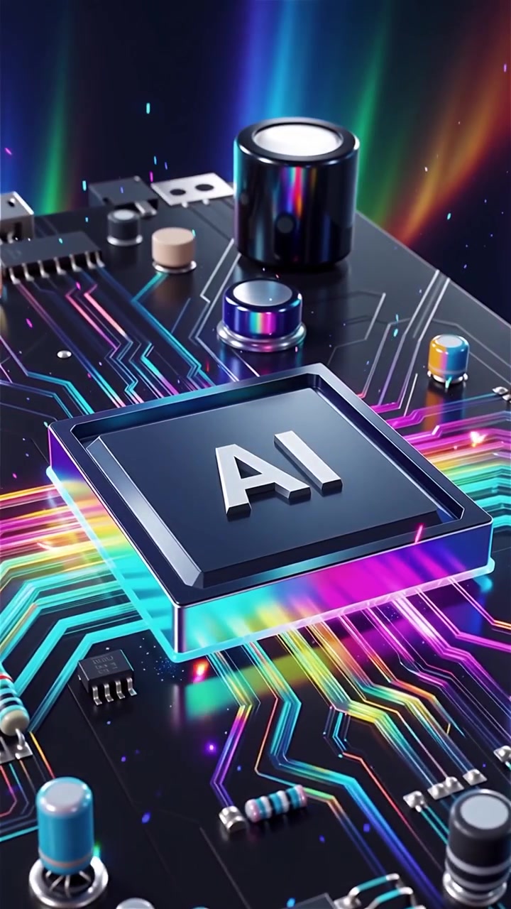 Futuristic AI Chip Motherboard Technology Background