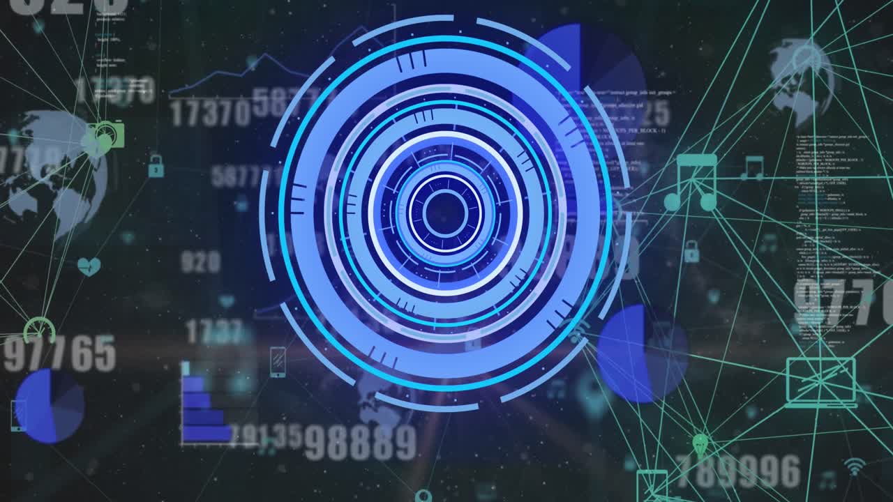 animación del procesamiento de datos en el ámbito de aplicación