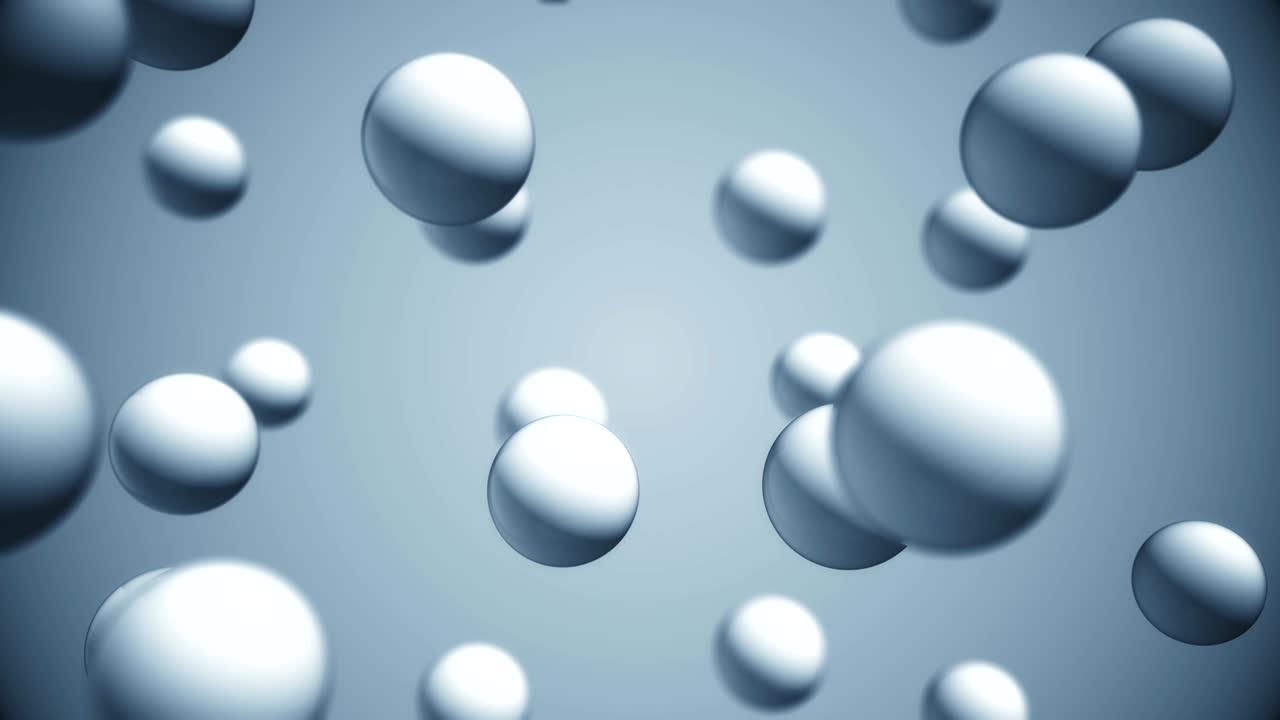 Abstract background with 3d objects falling down. Seamless loop.