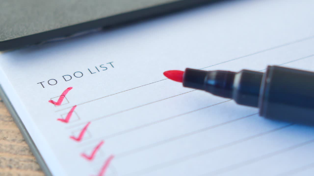 Check mark on a check box on a paper