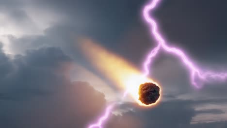 meteor and lightning storm