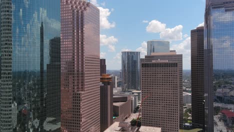 aerial of buildings in downtown houston