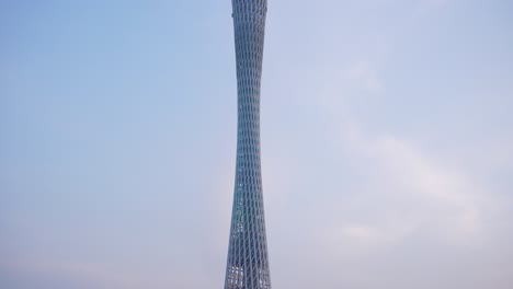 sunset time guangzhou city famous canton tower front riverside panorama 4k china