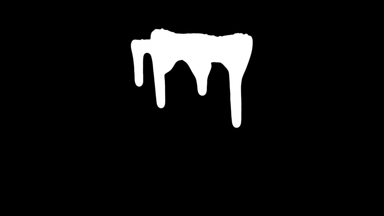 검은 화면 배경 위에  잉크가 흘러내린다