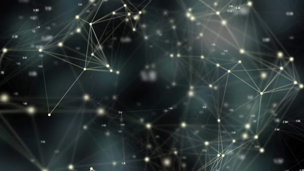 animación de la red de conexiones con puntos brillantes