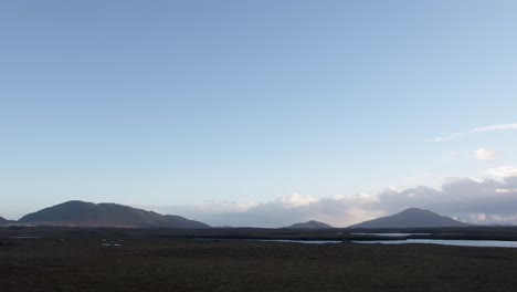 shot of the peatland and moorland near the village of lochmaddy in the evening