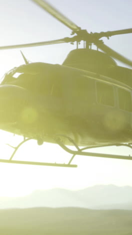 flying over majestic landscapes at sunset with a helicopter adventure