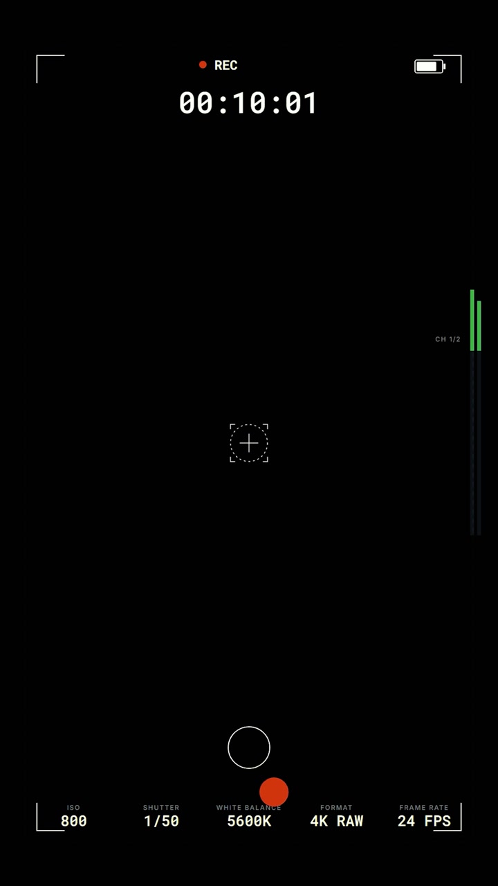 Digital Camera Recording Interface Overlay on Black Background