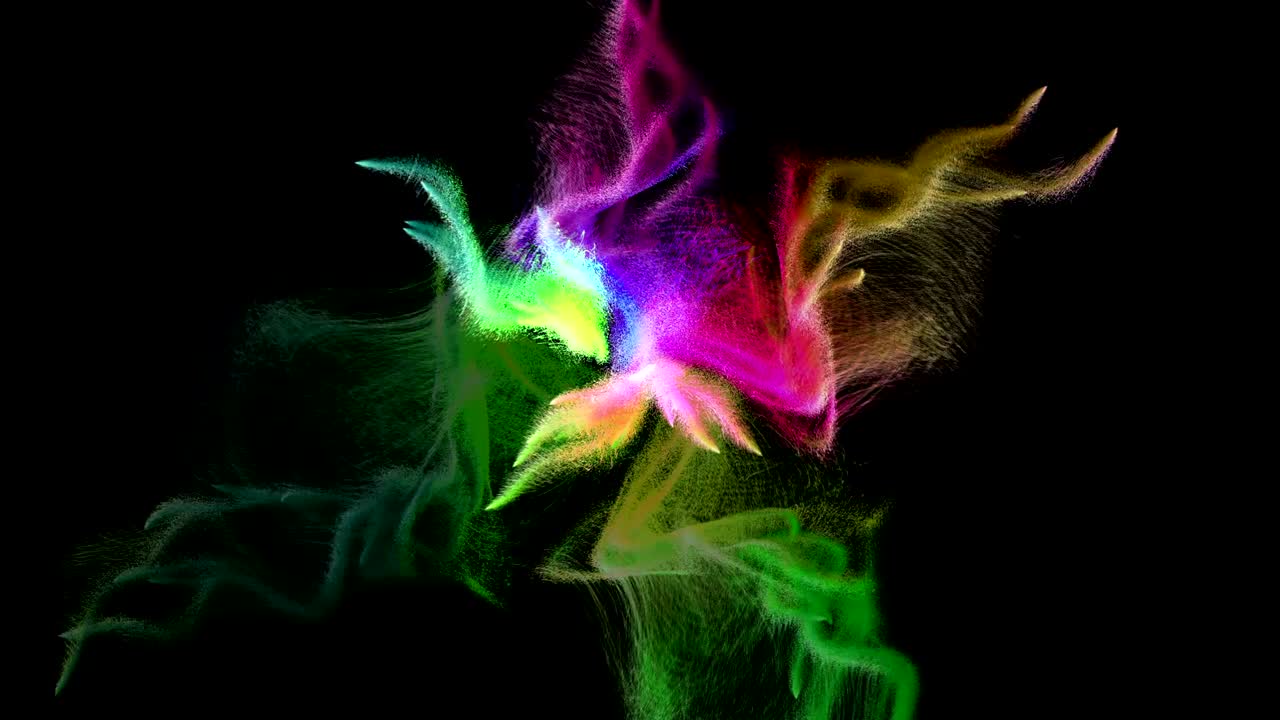 partículas multicolores en el negro