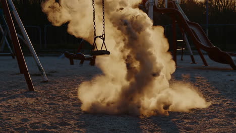 dust cloud at playground