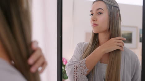 woman, hair and grooming brush for a wedding