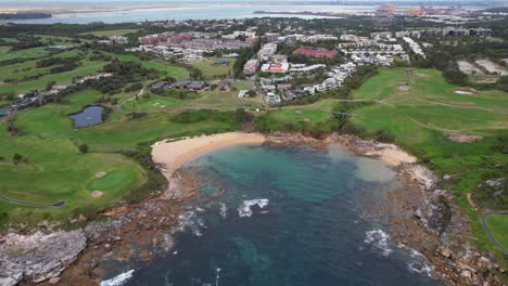 little bay beach in the eastern suburbs of sydney in new south wales, australia - aerial shot