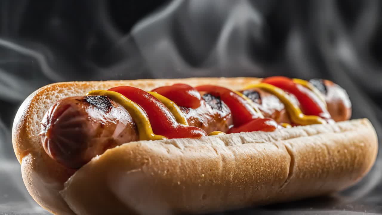 케과 겨자 가득한 핫도그