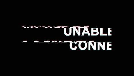 no se puede conectar efecto glitch texto distorsión de televisión digital animación de bucle 4k