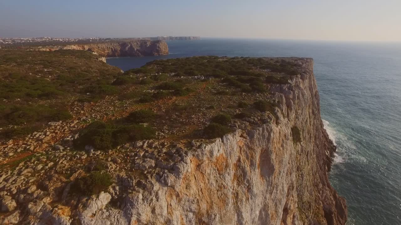 The surfspot Beliche near Sagres, Portugal. Aerial shot