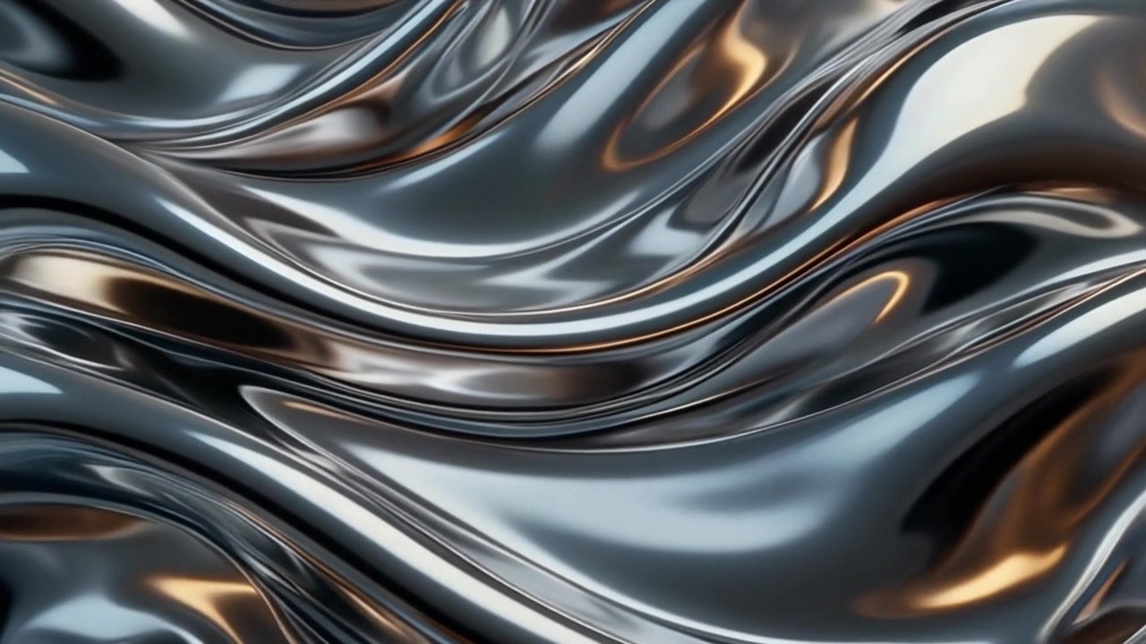 Abstract Liquid Metal Surface with Flowing Waves