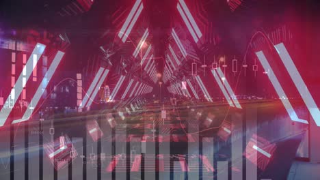 procesamiento de datos financieros contra el túnel brillante