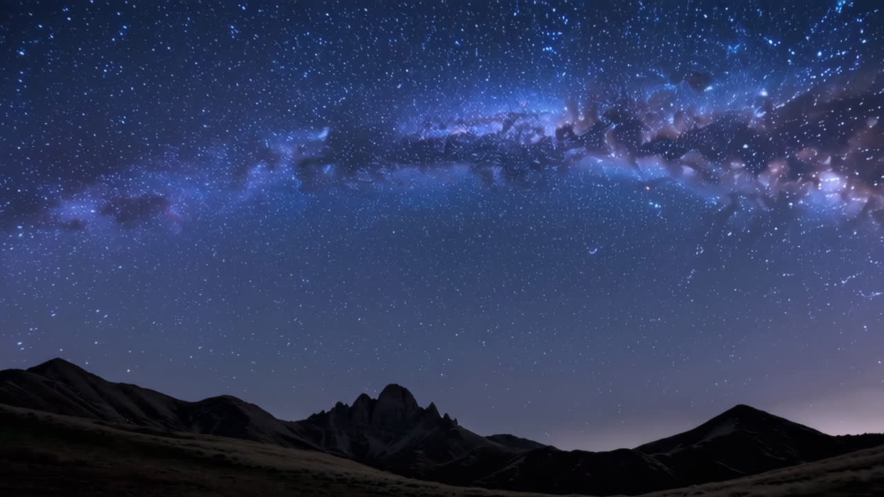 Milky Way Galaxy over Mountain Landscape
