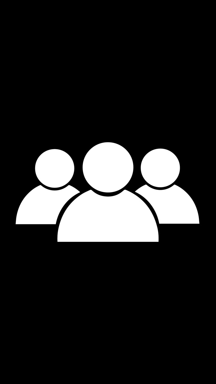 Minimal team profile icon three user silhouettes deep space clean interface styling bold